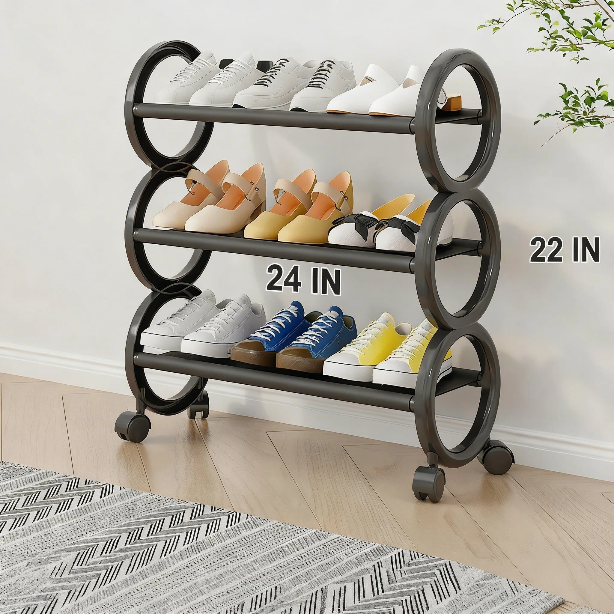 Round Multi-Layer Narrow Dustproof Shoe Rack