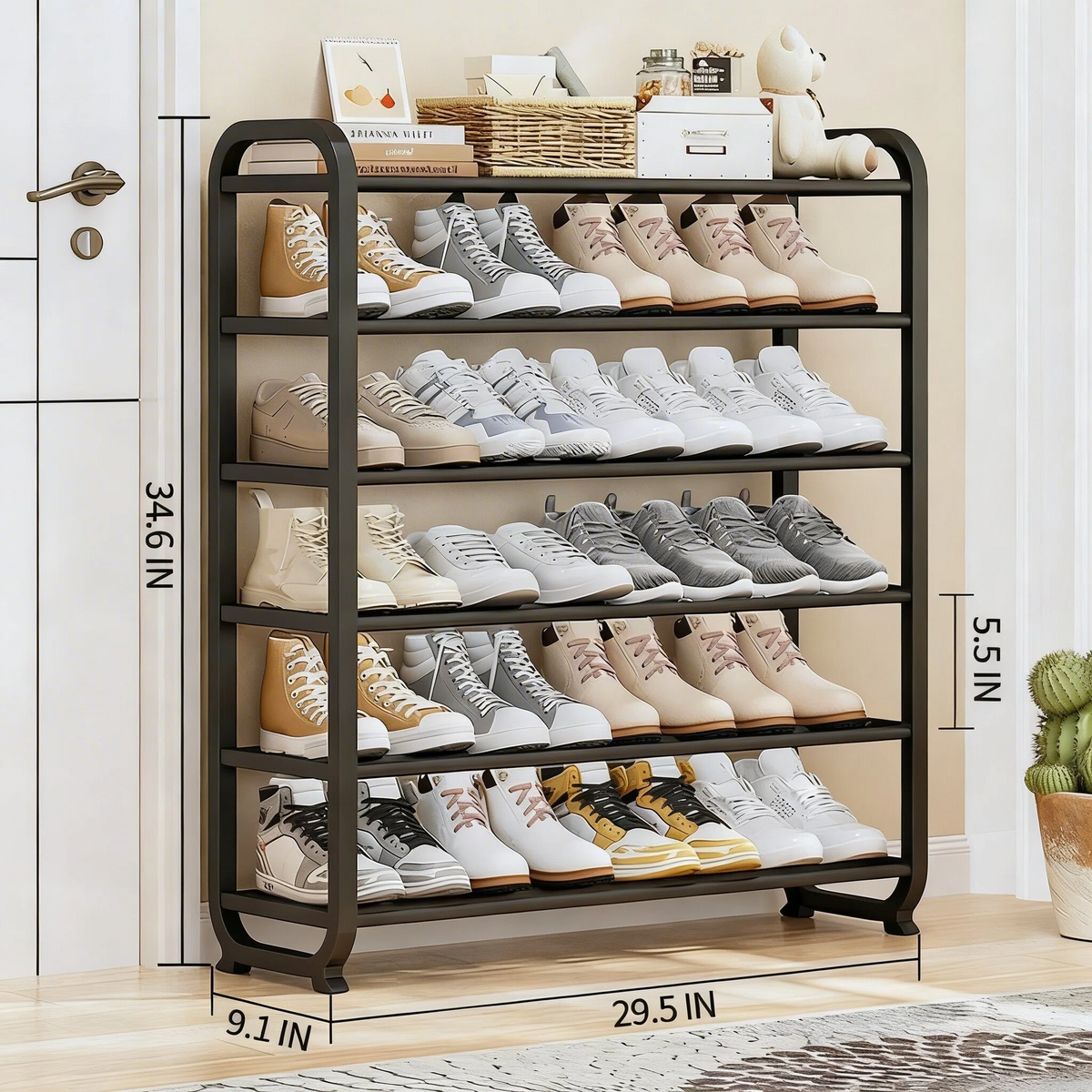 Curved Multi-Layer Quick Assembly Shoe Rack