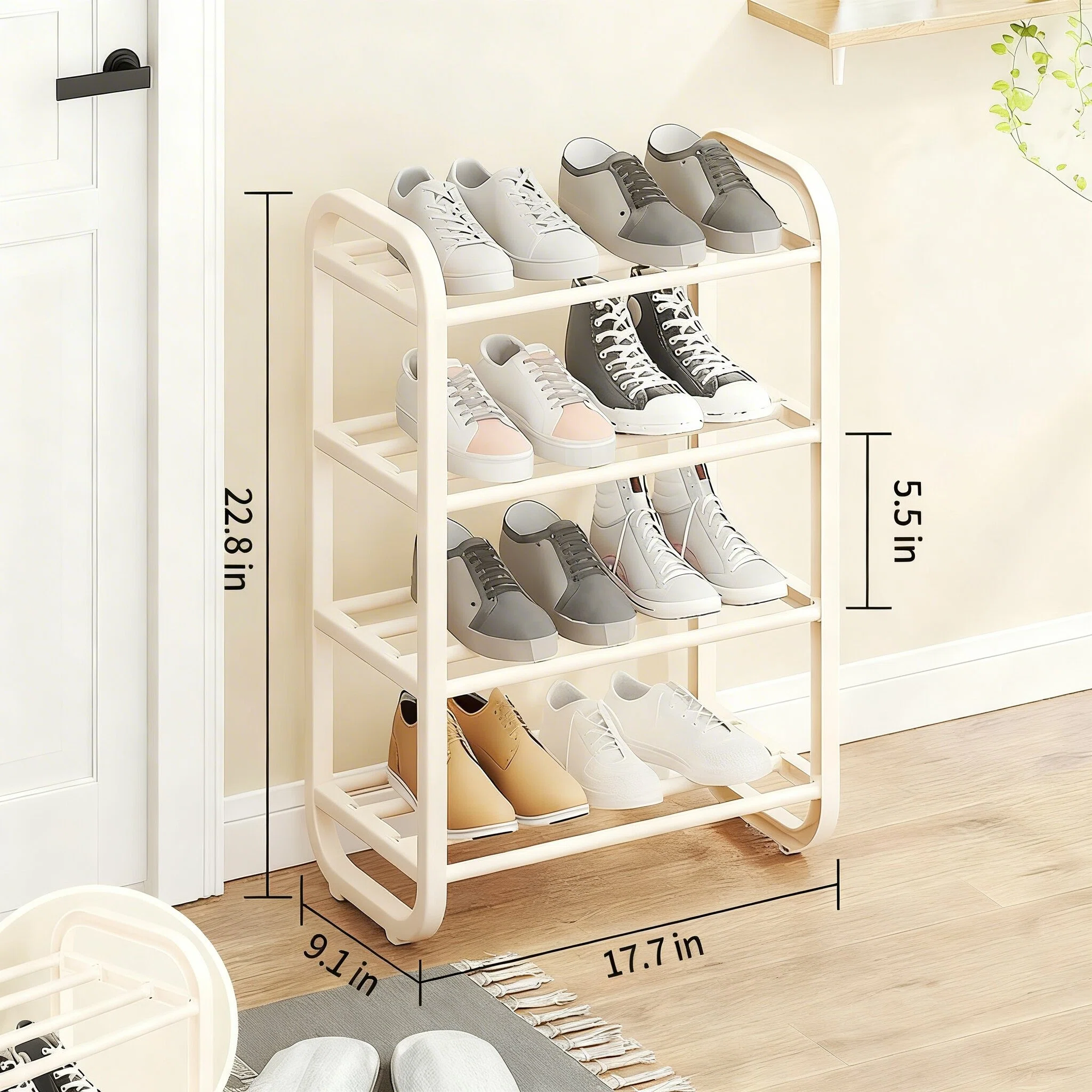 Curved Multi-Layer Quick Assembly Shoe Rack