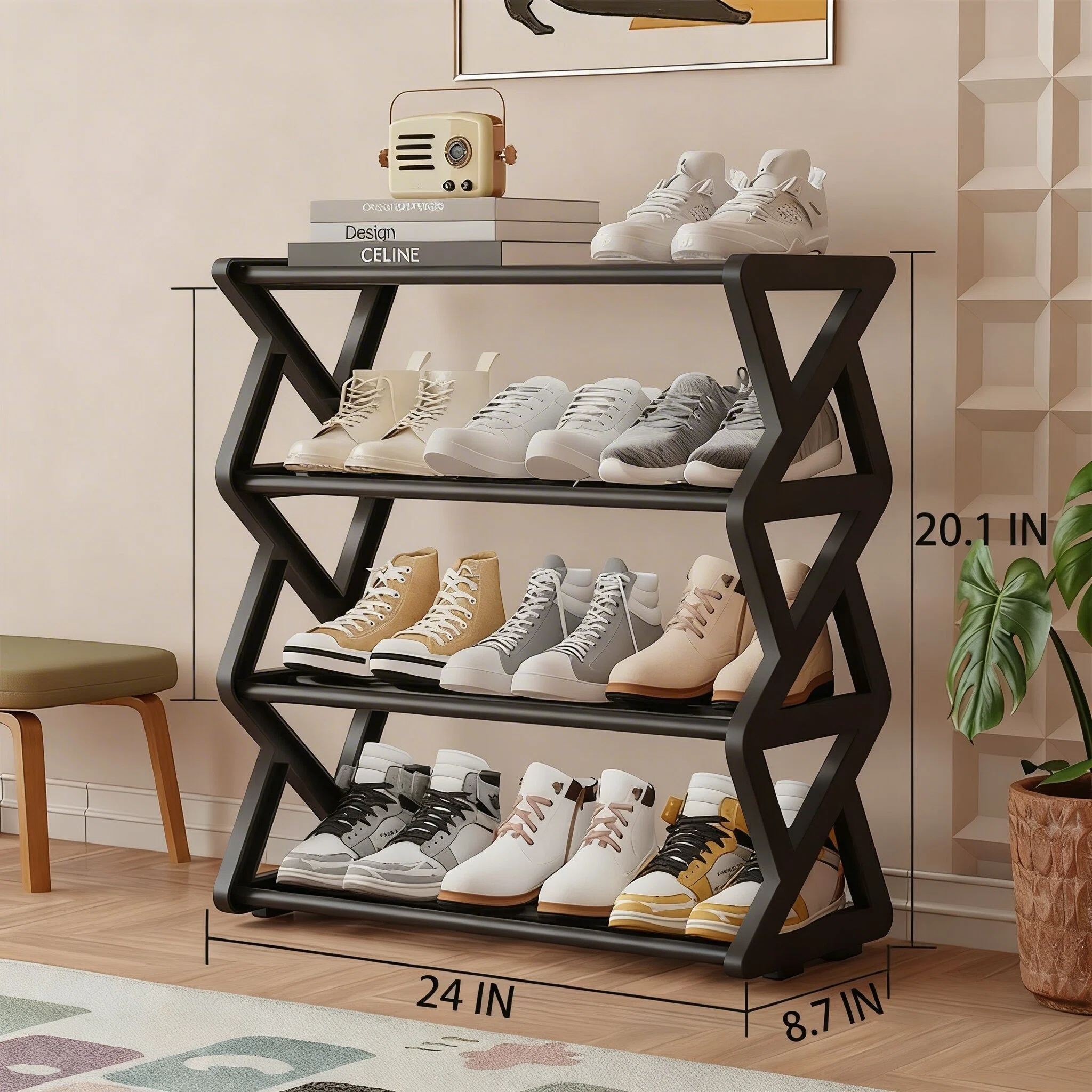 Triangular Multi-Layer Simple Shoe Rack