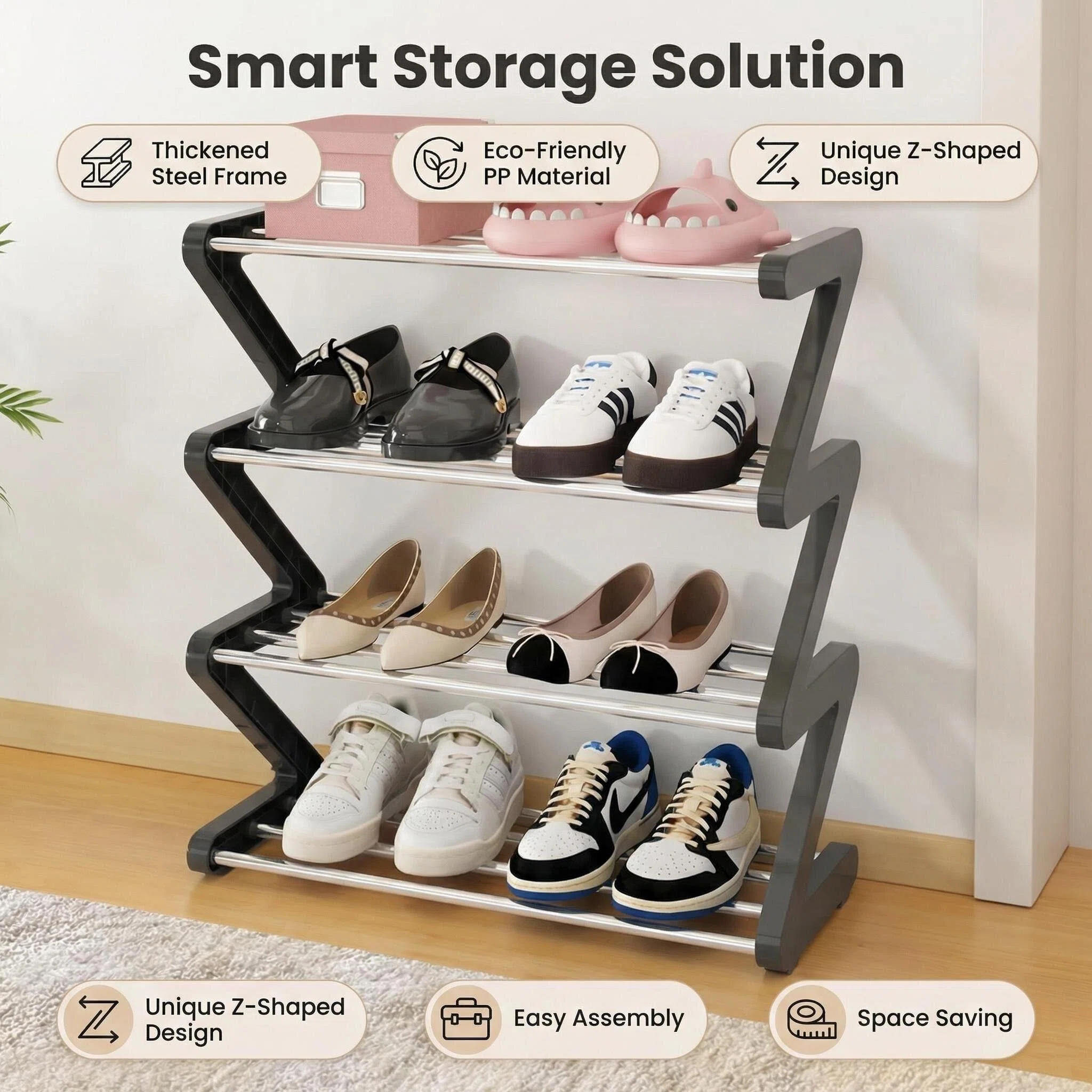 Creative Z-Shape Multi-Layer Shoe Rack