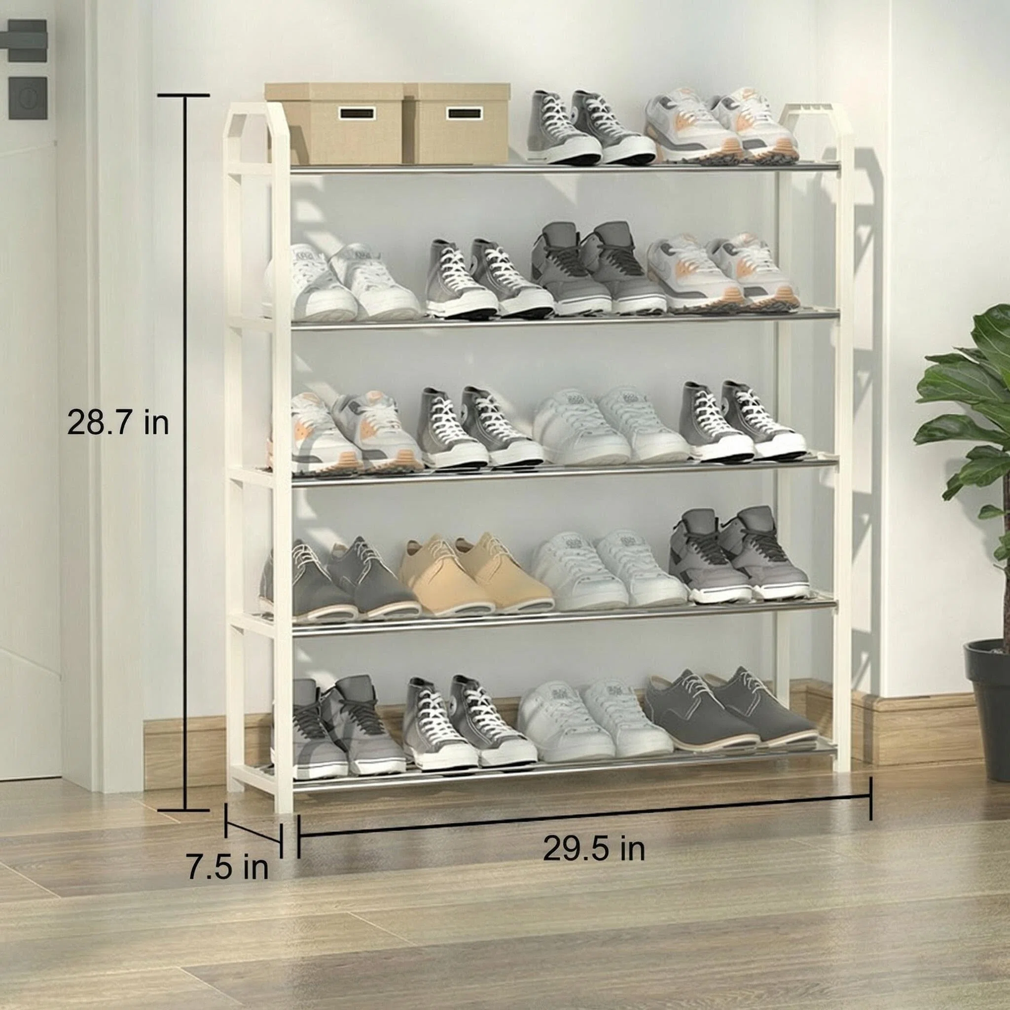 Angled Multi-Layer Dustproof Shoe Rack