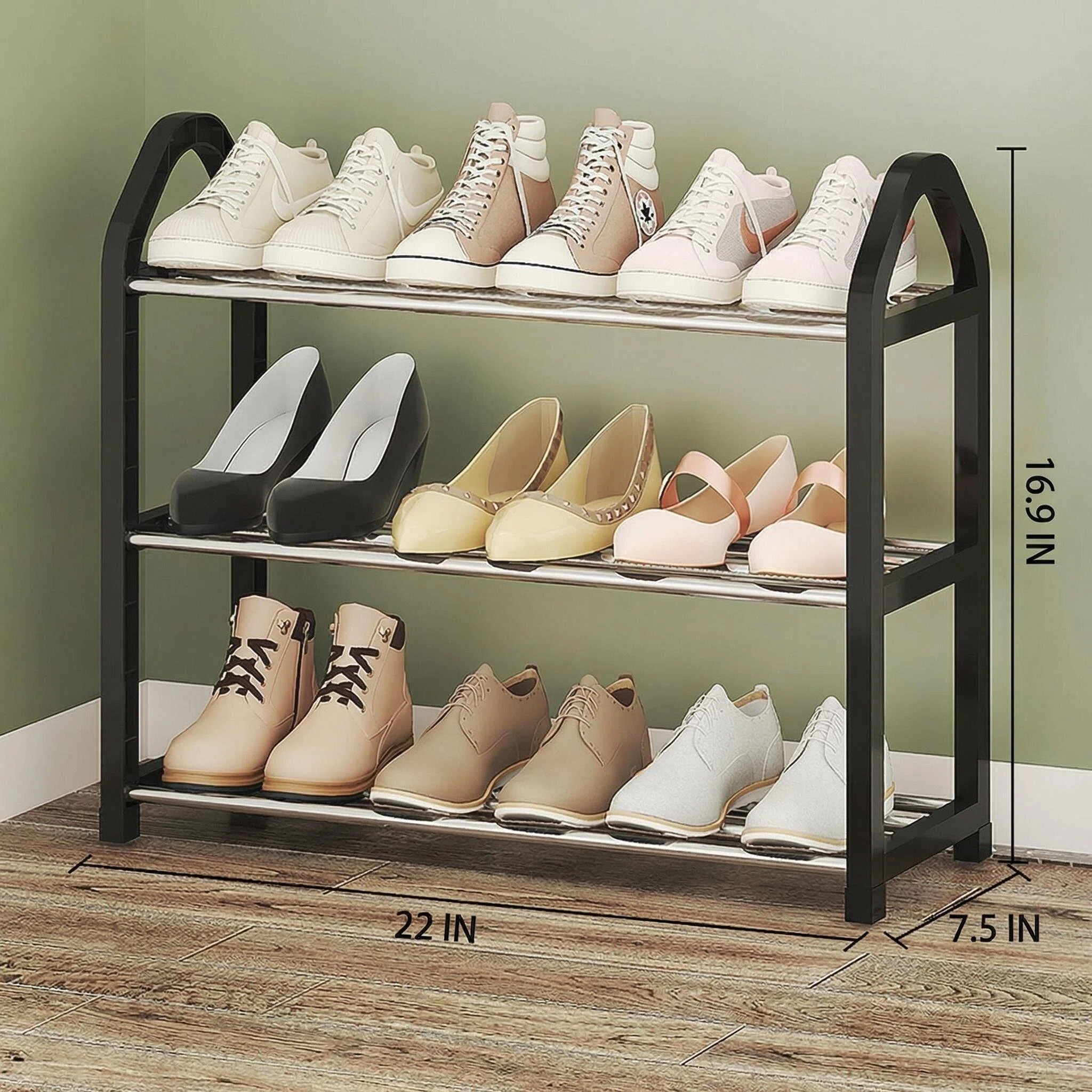 Angled Multi-Layer Dustproof Shoe Rack
