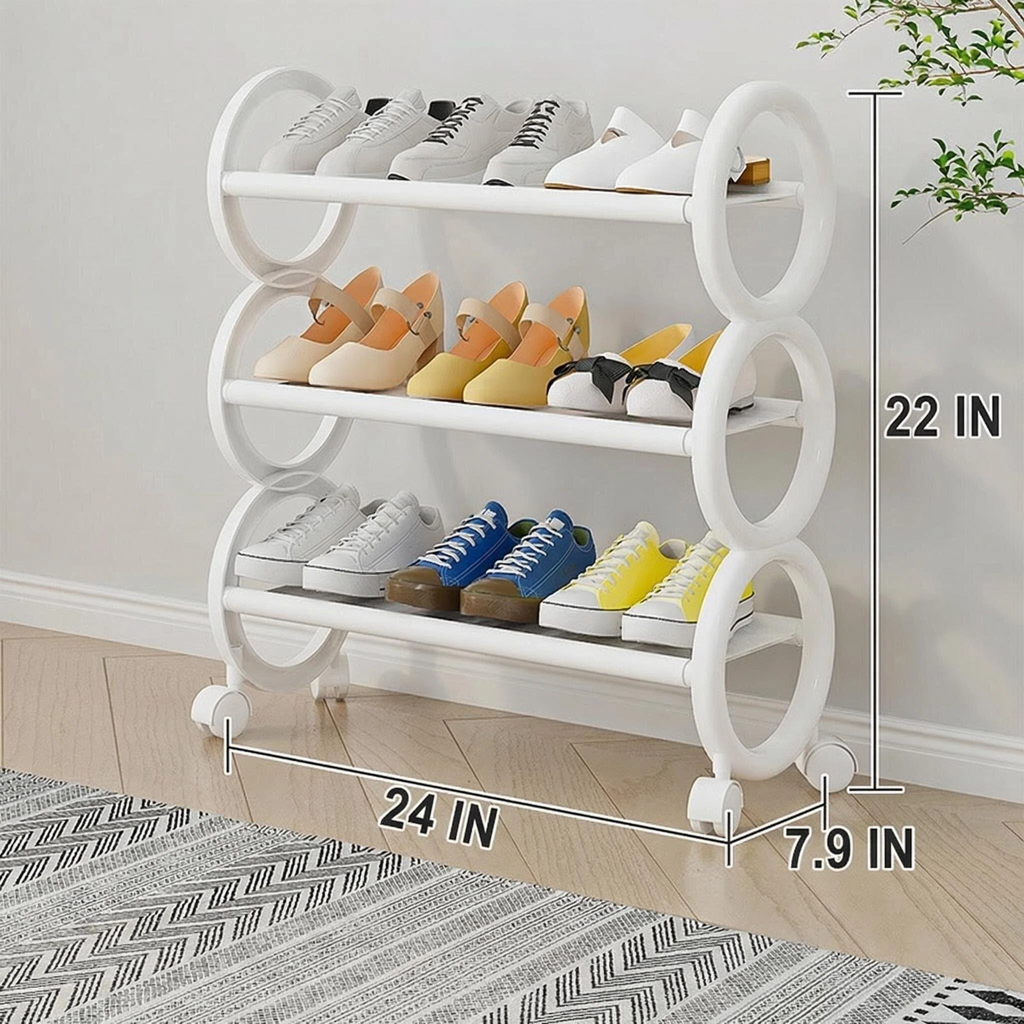 Round Multi-Layer Narrow Dustproof Shoe Rack