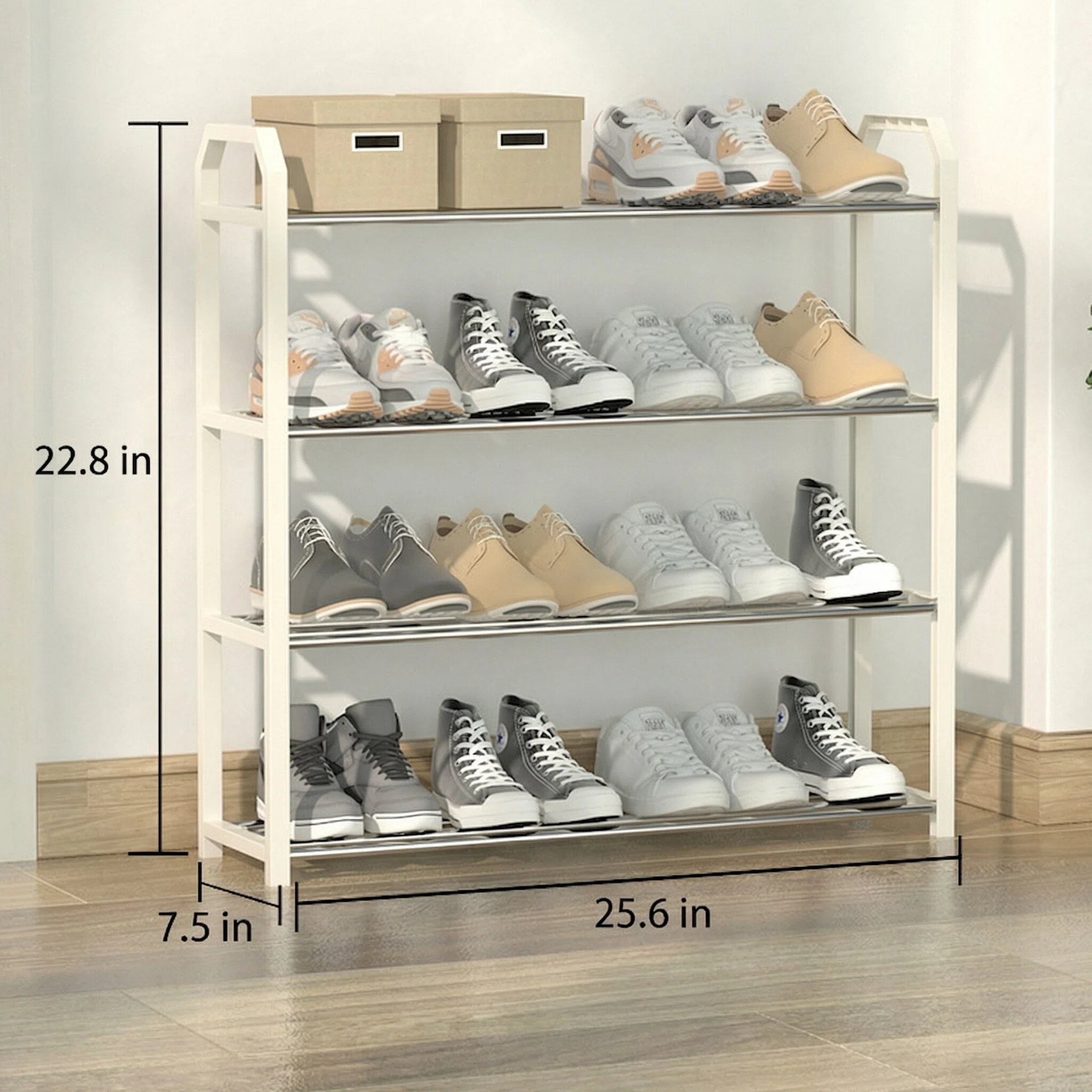 Angled Multi-Layer Dustproof Shoe Rack