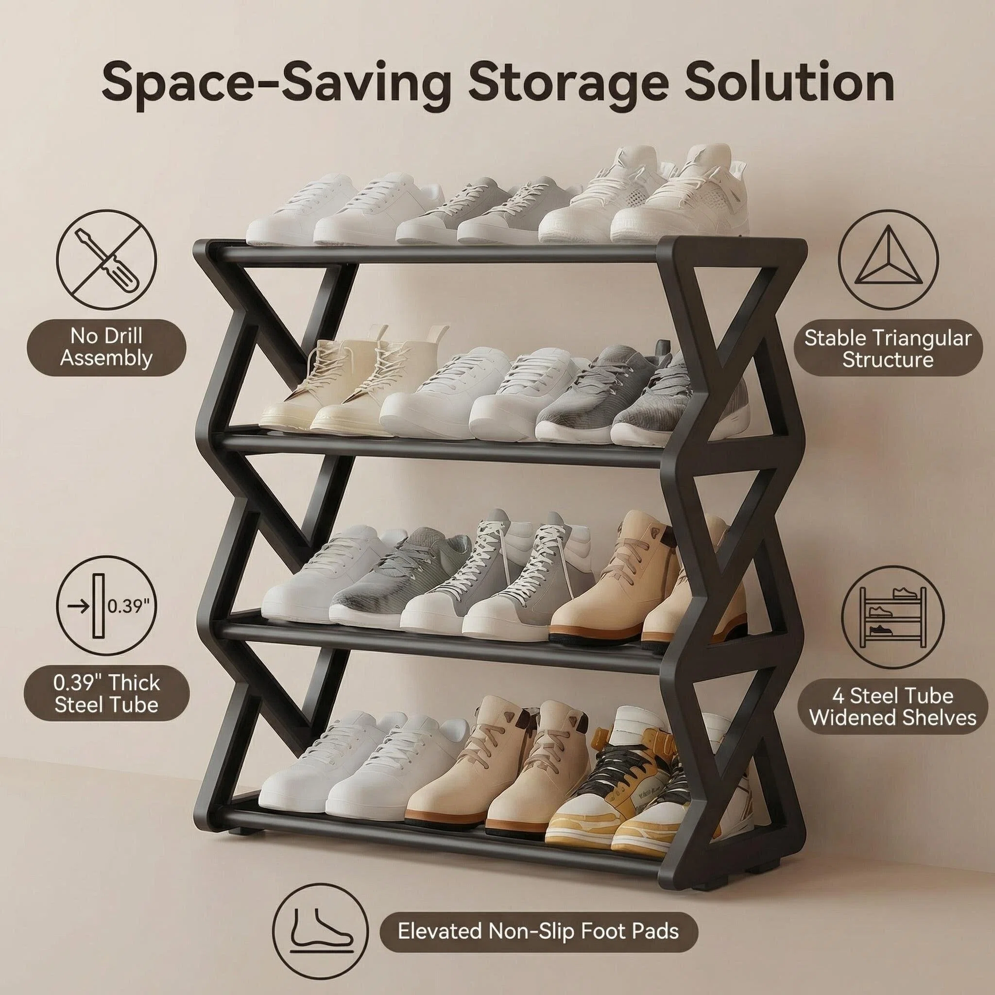 Triangular Multi-Layer Simple Shoe Rack