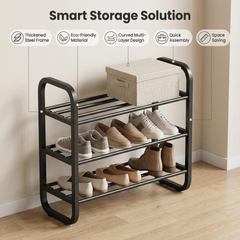 Curved Multi-Layer Quick Assembly Shoe Rack