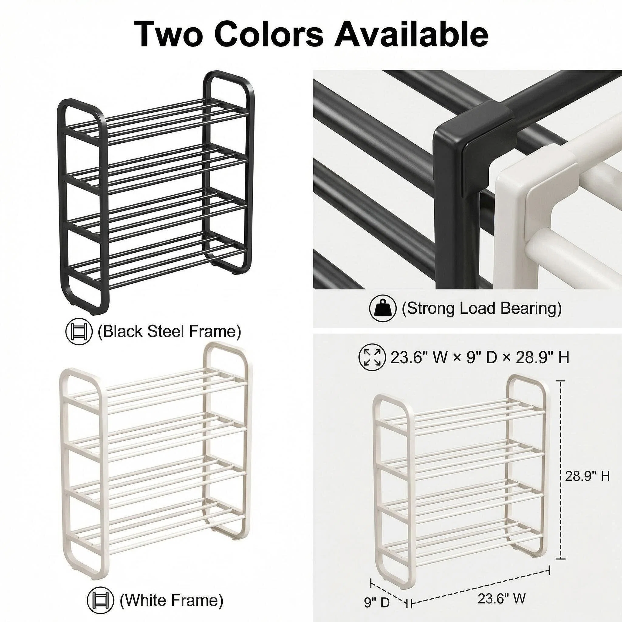 Curved Multi-Layer Quick Assembly Shoe Rack