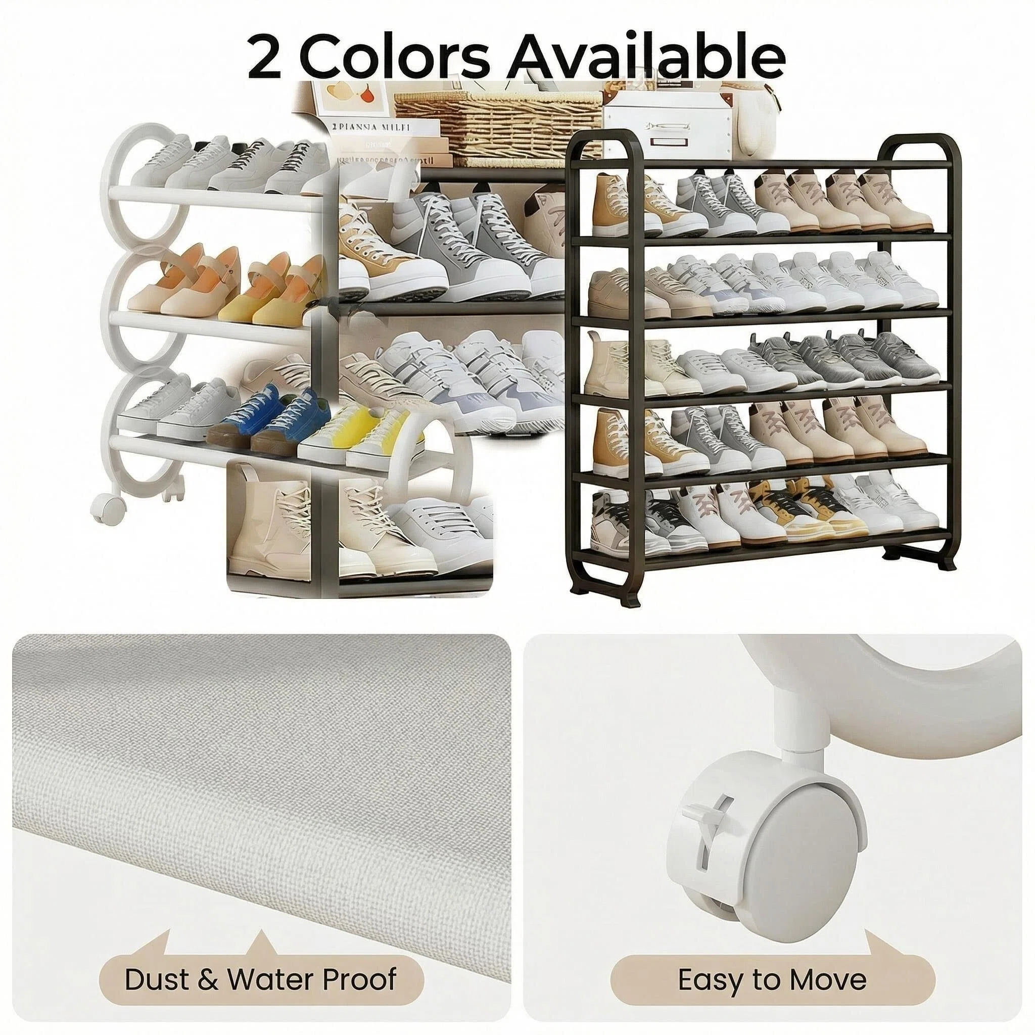 Round Multi-Layer Narrow Dustproof Shoe Rack