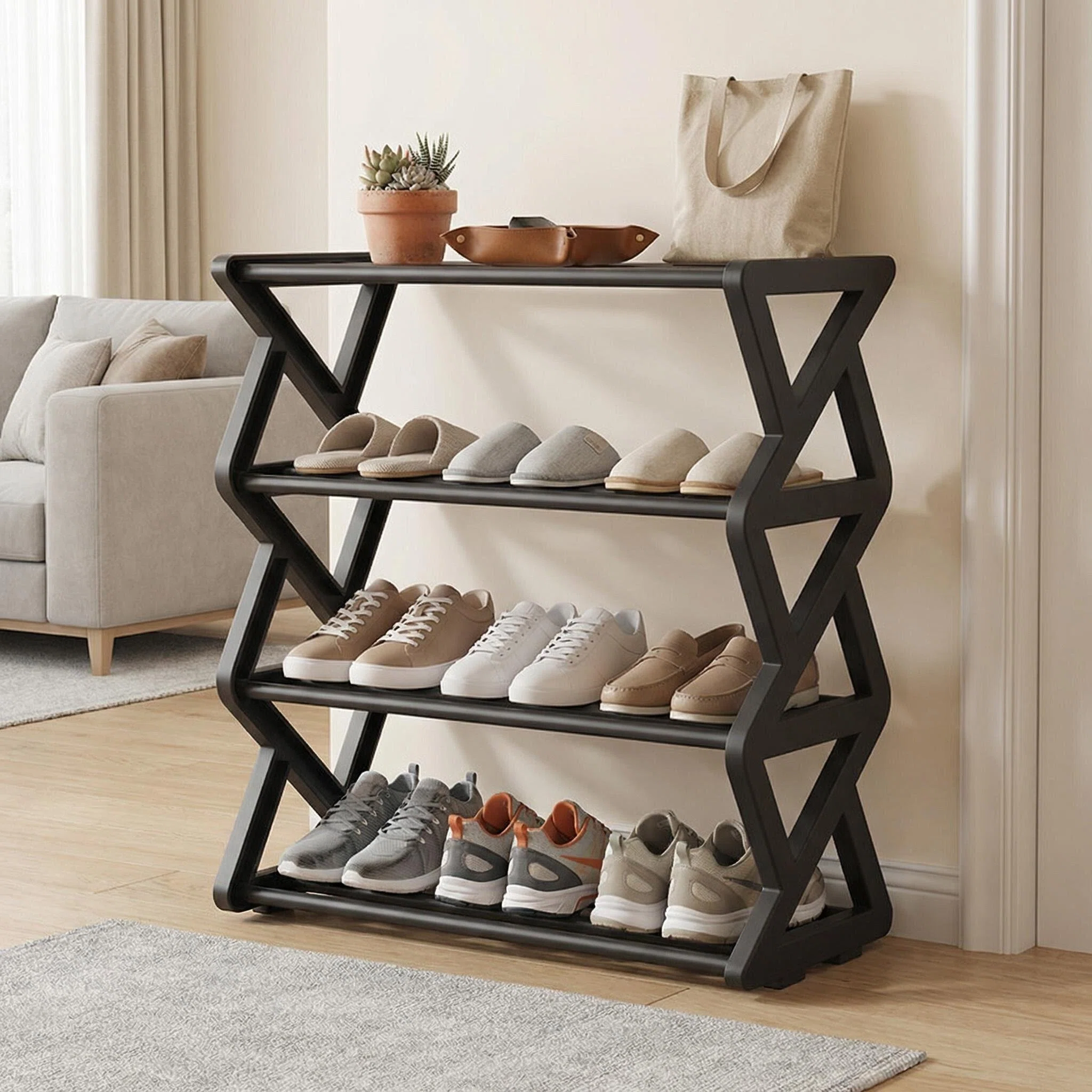 Triangular Multi-Layer Simple Shoe Rack