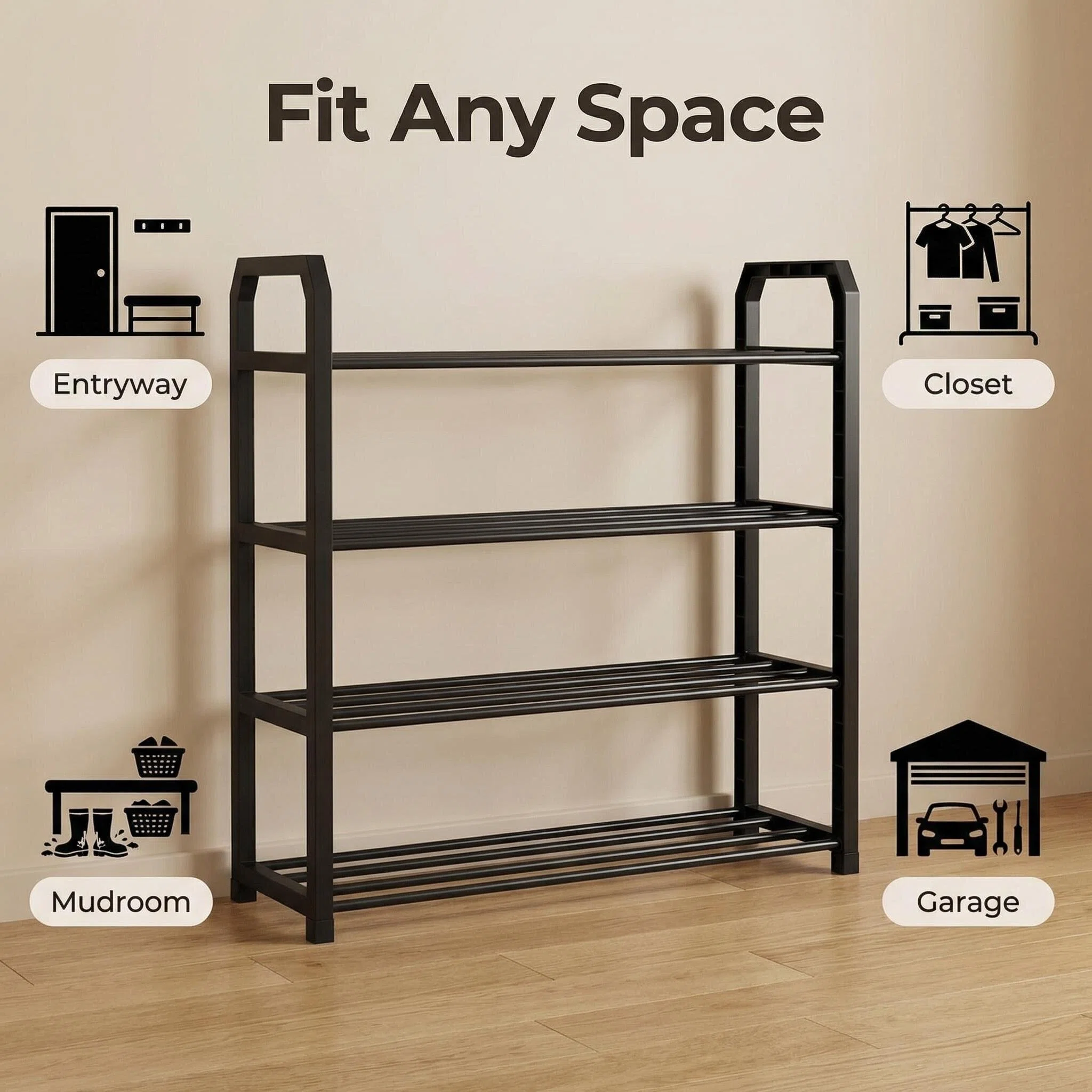 Angled Multi-Layer Dustproof Shoe Rack