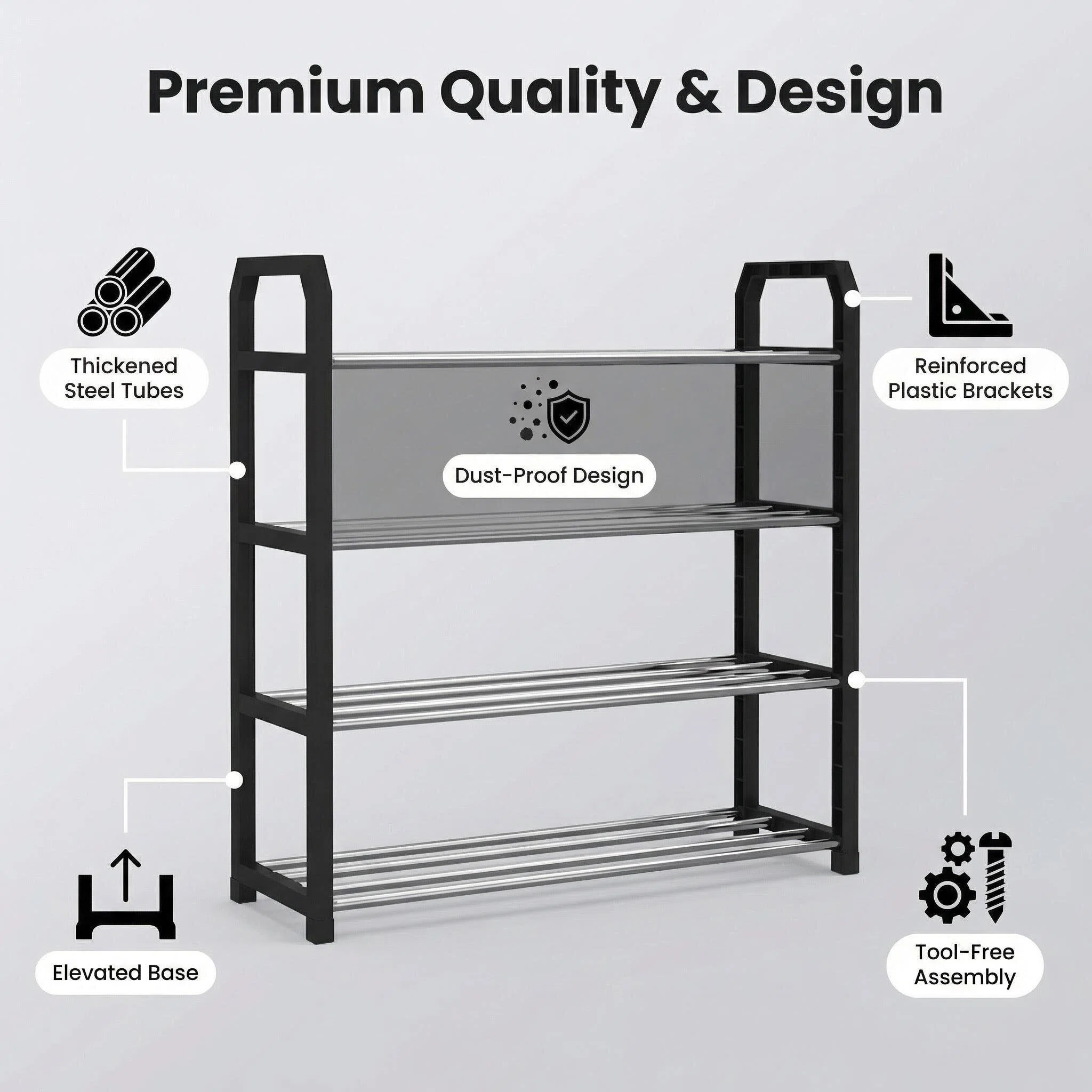 Angled Multi-Layer Dustproof Shoe Rack